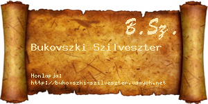 Bukovszki Szilveszter névjegykártya